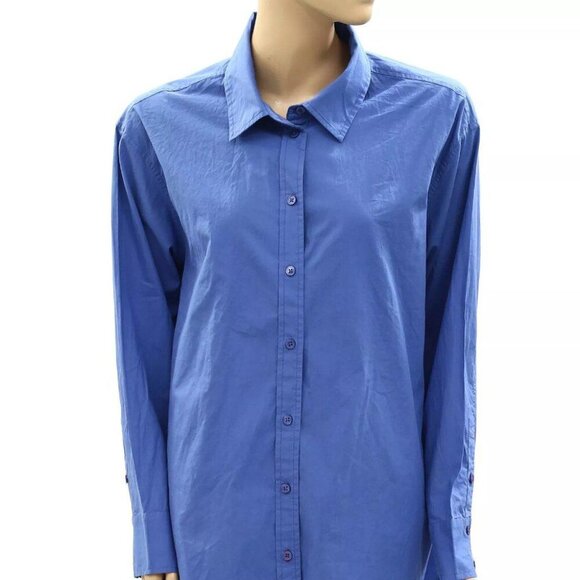 Voyageur By Mersea Brontë Relaxed Button Up Shirt Top Oversized Cotton L - Picture 9 of 10